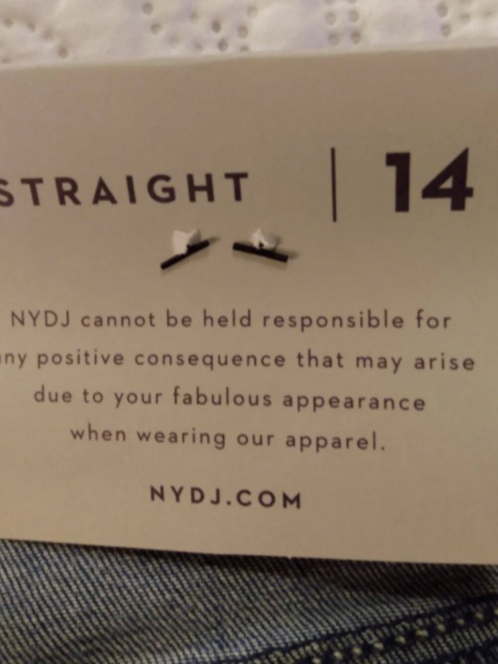 NYDJ Marilyn Straight Lift Tuck Technology Heyburn Wash Size 14 NWT - Picture 8 of 10